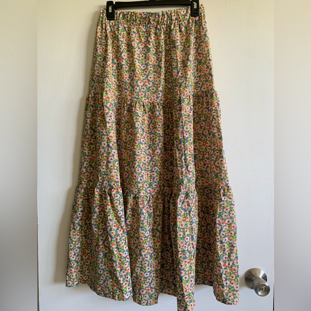 Floral Tiered Maxi Skirt